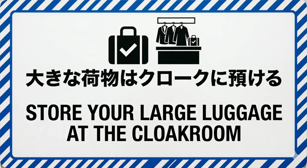 大きな荷物はクロークに預ける