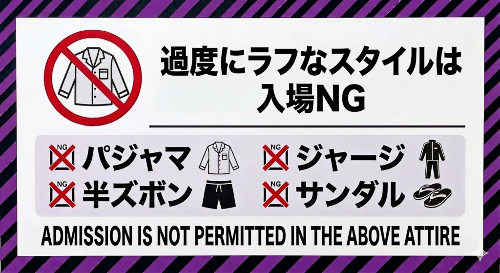 不適切な服装は許可されていません