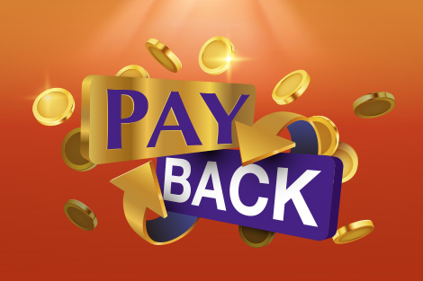 インスパイアカジノのジャックポット税金還元キャンペーン(PAY BACKバナー)