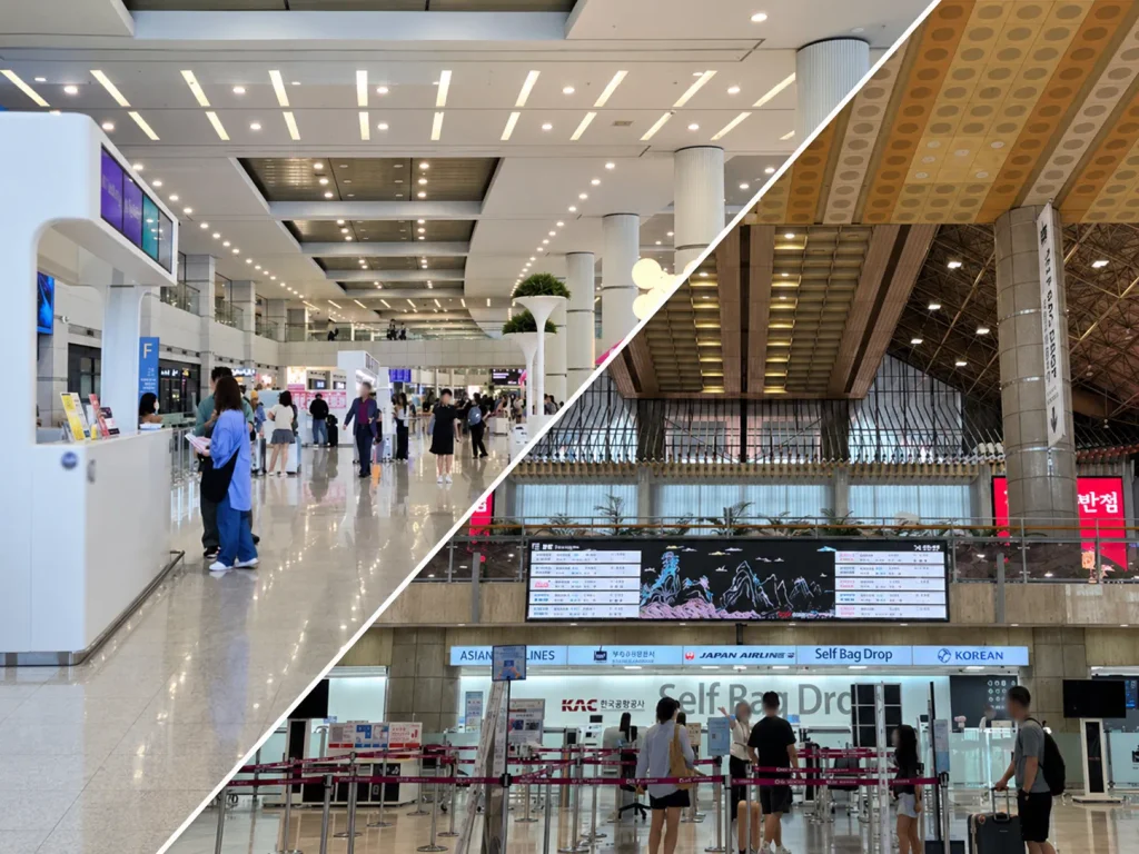 仁川空港と金浦空港の風景